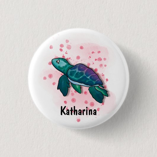 Duik in de magie van de oceaan met schildpadden! ronde button 3,2 cm (Voorkant)
