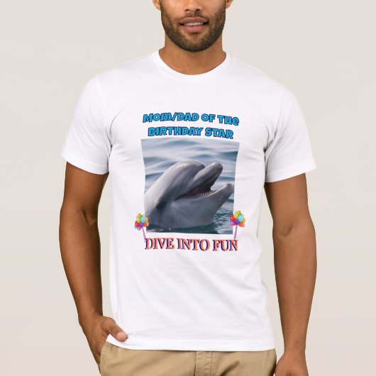 Duik in de pret - Ouder van de geboortester T-shirt (Voorkant)