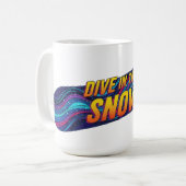 Duik in de sneeuw snowboard koffiemok (Voorkant links)