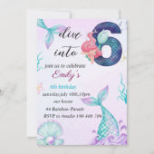 Duik in de uitnodiging voor de 6e verjaardag van d (Voorkant)