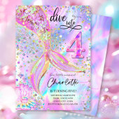 Duik in de uitnodiging voor de vierde verjaardag v