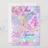 Duik in de uitnodiging voor de vierde verjaardag v (Voorkant)