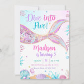 Duik in de uitnodiging voor de vijfde verjaardag v (Voorkant)