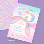 Duik in de vijf zeemeerminverjaardag kaart