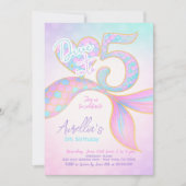 Duik in de vijf zeemeerminverjaardag kaart (Voorkant)