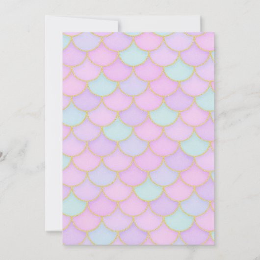 Duik in de vijf zeemeerminverjaardag kaart (Achterkant)