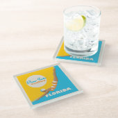 Duik in de zon | Florida Glazen Onderzetter (Schuin)