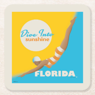 Duik in de zon Florida Kartonnen Onderzetters