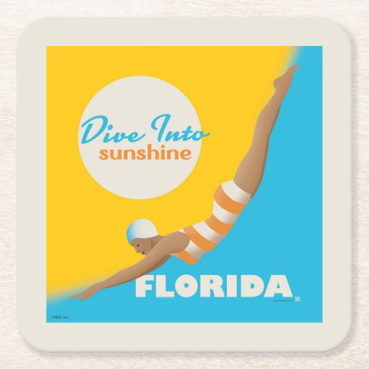 Duik in de zon | Florida Kartonnen Onderzetters (Voorkant)