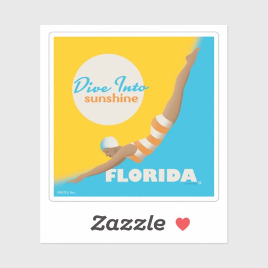 Duik in de zon | Florida Sticker (Vel)