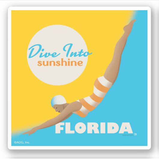 Duik in de zon | Florida Sticker (Voorkant)