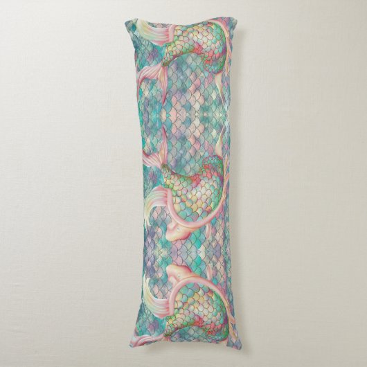 Duik in Dreams Zeemeermin Net Lichaamskussen (Voorkant Verticaal)