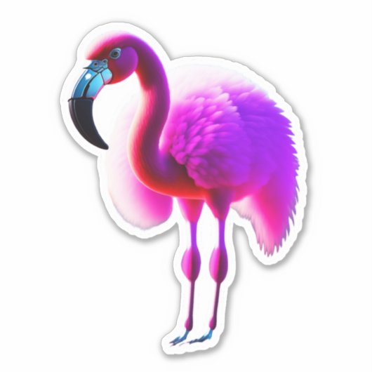 Duik in een wereld van Flamingo-Stickers Sticker (Voorkant)