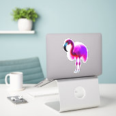 Duik in een wereld van Flamingo-Stickers Sticker (Laptop op bureau)
