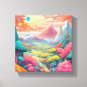 Duik in een wereld van surrealistische Abstracte k Canvas Afdruk