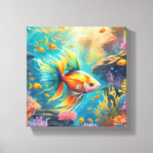 Duik in een wereld van surrealistische Abstracte k Canvas Afdruk