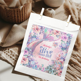 Duik in Five Flower Glitter Mermaid Tail  Bedankzakje