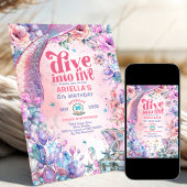 Duik in Five Flower Glitter Mermaid Tail Kaart