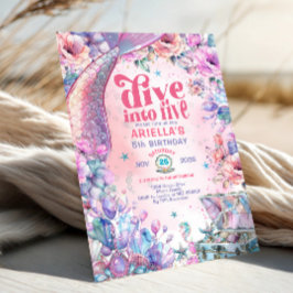 Duik in Five Flower Glitter Mermaid Tail  Kaart