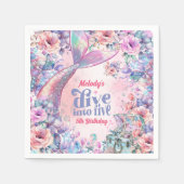 Duik in Five Flower Glitter Mermaid Tail  Servet (Voorkant)