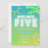 Duik in Five - Jongens zwembadfeestje Kaart (Voorkant)
