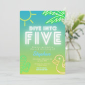Duik in Five - Jongens zwembadfeestje Kaart (Staand voorkant)