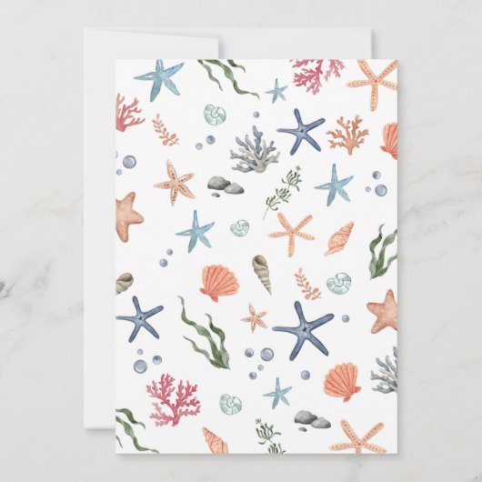 Duik in Five Under the Zee Nautical 5th Birthday Kaart (Achterkant)