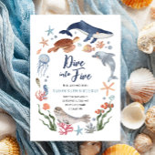 Duik in Five Under the Zee Nautical 5th Birthday Kaart