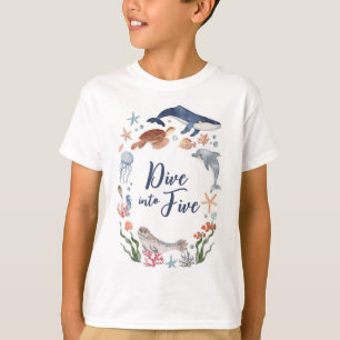 Duik in Five Under the Zee Nautical 5th Birthday T-shirt