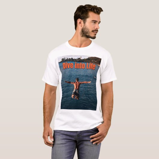 Duik in het leven - Omarm het avontuur ! T-shirt (Voorkant volledig)