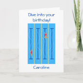  duik in je verjaardag grappige zwemwagen kaart (Voorkant)