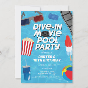 Duik in Movie Pool Party Uitnodiging voor verjaard