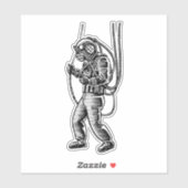 Duik in Nostalgie: Deep Zee Diver Sticker (Vel)