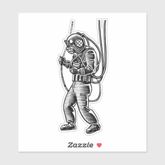 Duik in Nostalgie:  Deep Zee Diver Sticker (Vel)