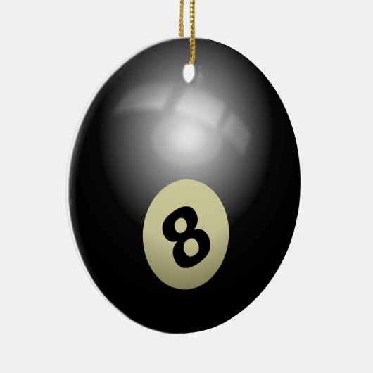 Duik in nostalgie met onze 8 Ball Billiard Keramisch Ornament (Rechts)