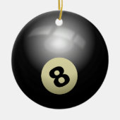Duik in nostalgie met onze 8 Ball Billiard Keramisch Ornament (Voorkant)