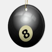 Duik in nostalgie met onze 8 Ball Billiard Keramisch Ornament (Links)