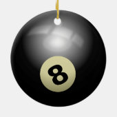 Duik in nostalgie met onze 8 Ball Billiard Keramisch Ornament (Achterkant)