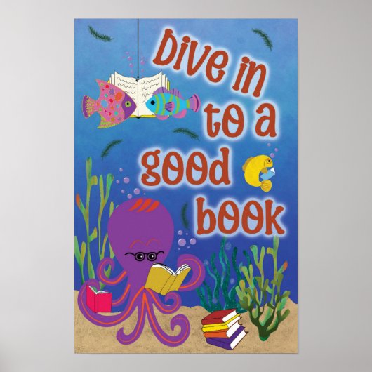 Duik in op een Good Book Pun Poster (Voorkant)