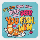 Duik in plezier met dit grillige ontwerp! vierkante sticker (Voorkant)