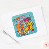 Duik in plezier met dit grillige ontwerp! vierkante sticker (Envelop)