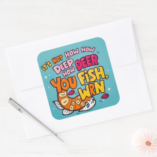 Duik in plezier met dit grillige ontwerp! vierkante sticker (Envelop)