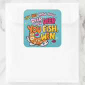 Duik in plezier met dit grillige ontwerp! vierkante sticker (Tas)