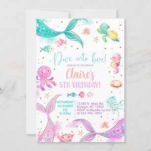 Duik in vijf meisje 5e verjaardag zeemeerminnen ui kaart