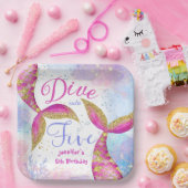 Duik in Vijf Meisje Roze 5e Verjaardag Papieren Bordje (Feest)