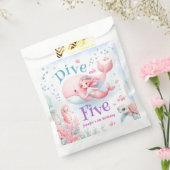 Duik in vijf! Meisje Roze Zeemeermin 5e Verjaardag Bedankzakje (Gezegeld)