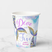 Duik in Vijf Meisjes 5e Verjaardag Papieren Bekers (Voorkant)