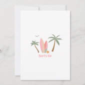 Duik in vijf meisjes surfen 5e verjaardagsfeest kaart (Achterkant)