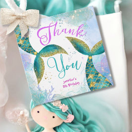 Duik in Vijf Meisjes Zeemeermin 5e Verjaardag Bedankjes Labels