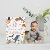 Duik in vijf onder de zee haai verjaardagsfeestje  kaart (Staand voorkant)